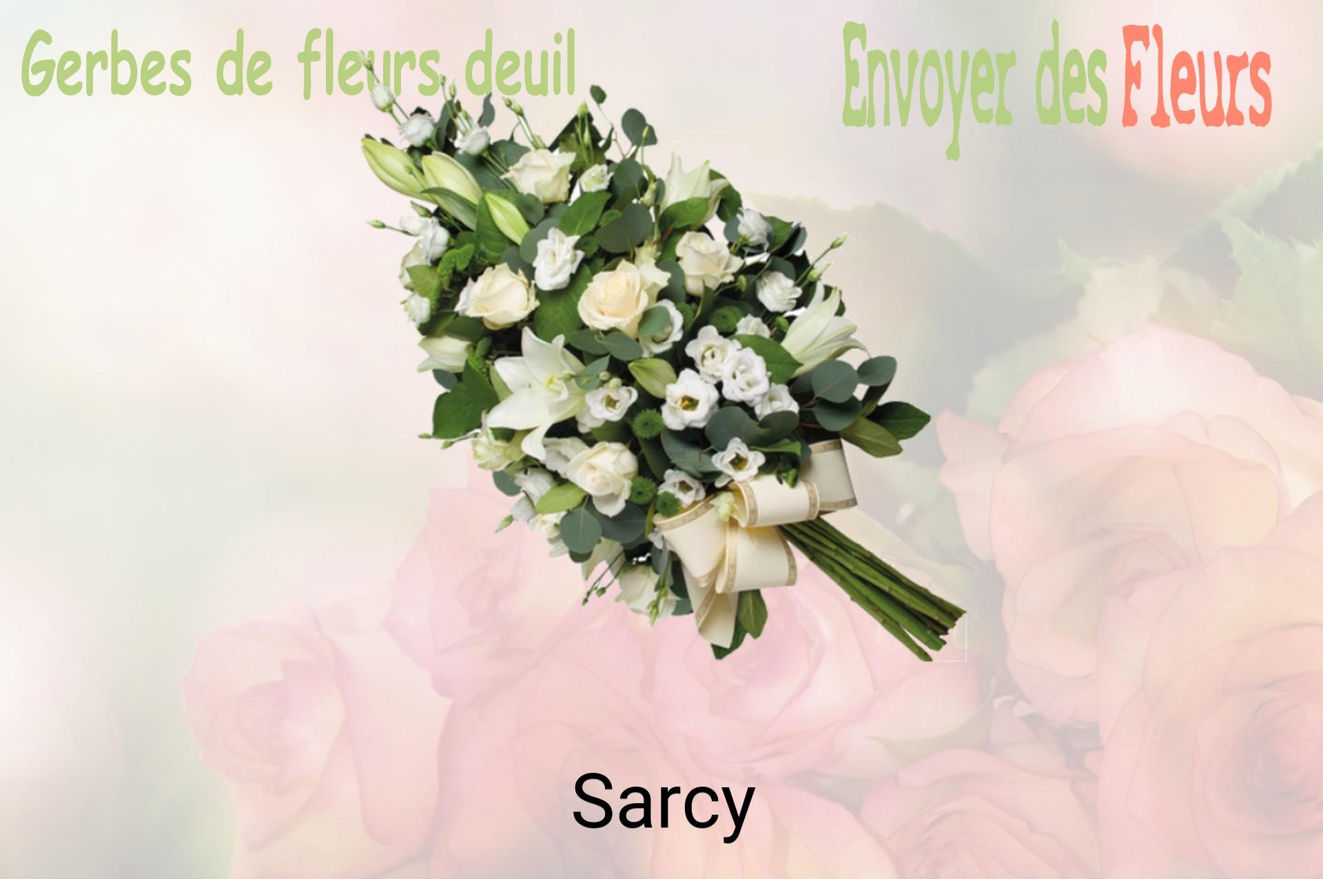 Gerbe de fleurs de deuil livrée à Sarcy